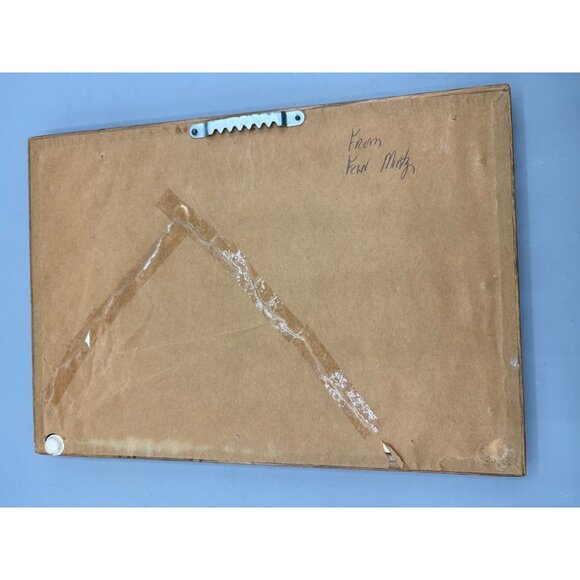 Vtg Framed Needlepoint Victorian Couple Oval Mats Oak‎ Frame - Picture 4 of 6